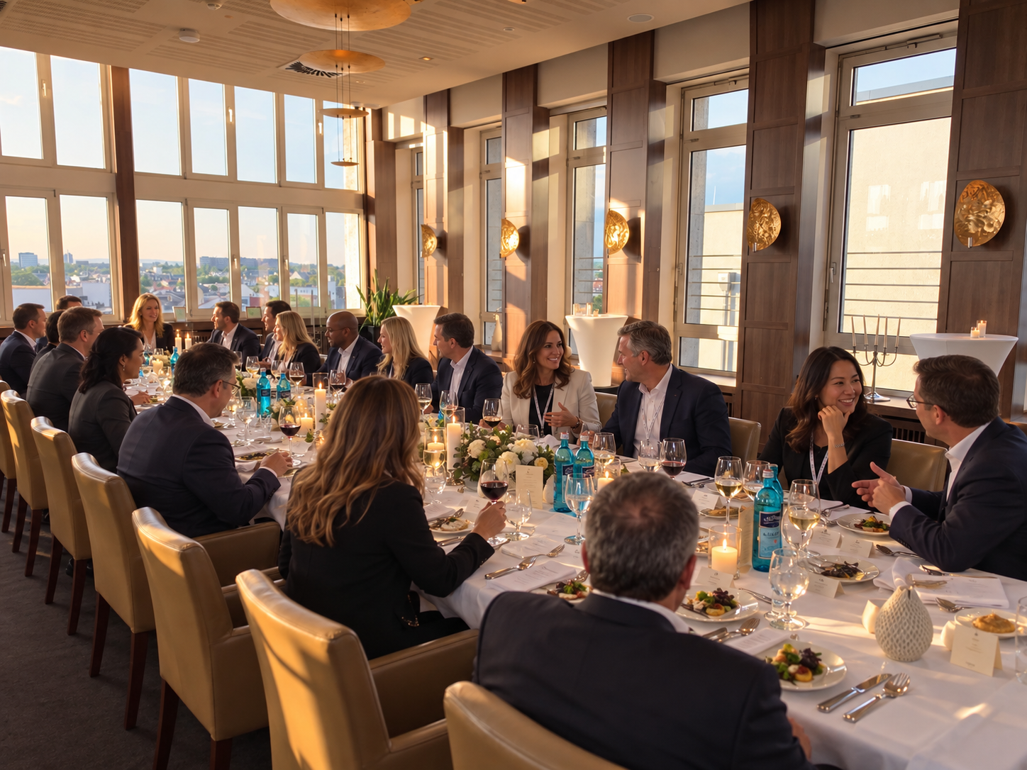 Executive customer dinner experience in a private dining room