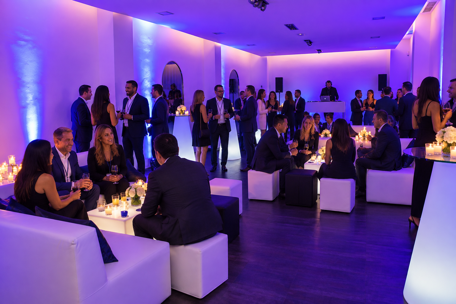 Corporate reception and hospitality experience with guests